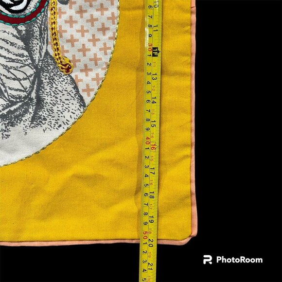 Throw Pillow Cover Dog Pillowcase Decorative Yellow Monocle Bulldog Pug Kitschy - Picture 11 of 12